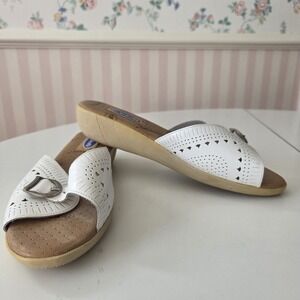 Vtg Y2K Dr‎ Scholls Womens 10 Kate Advanced Comfort White Sandals Beach Boho